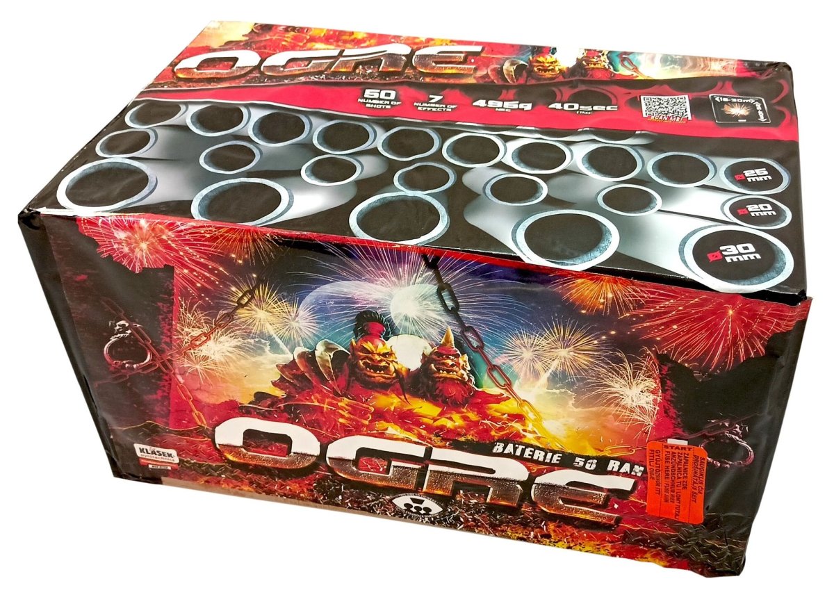 Kompaktní ohňostroj OGRE 50 ran 20/25/30mm