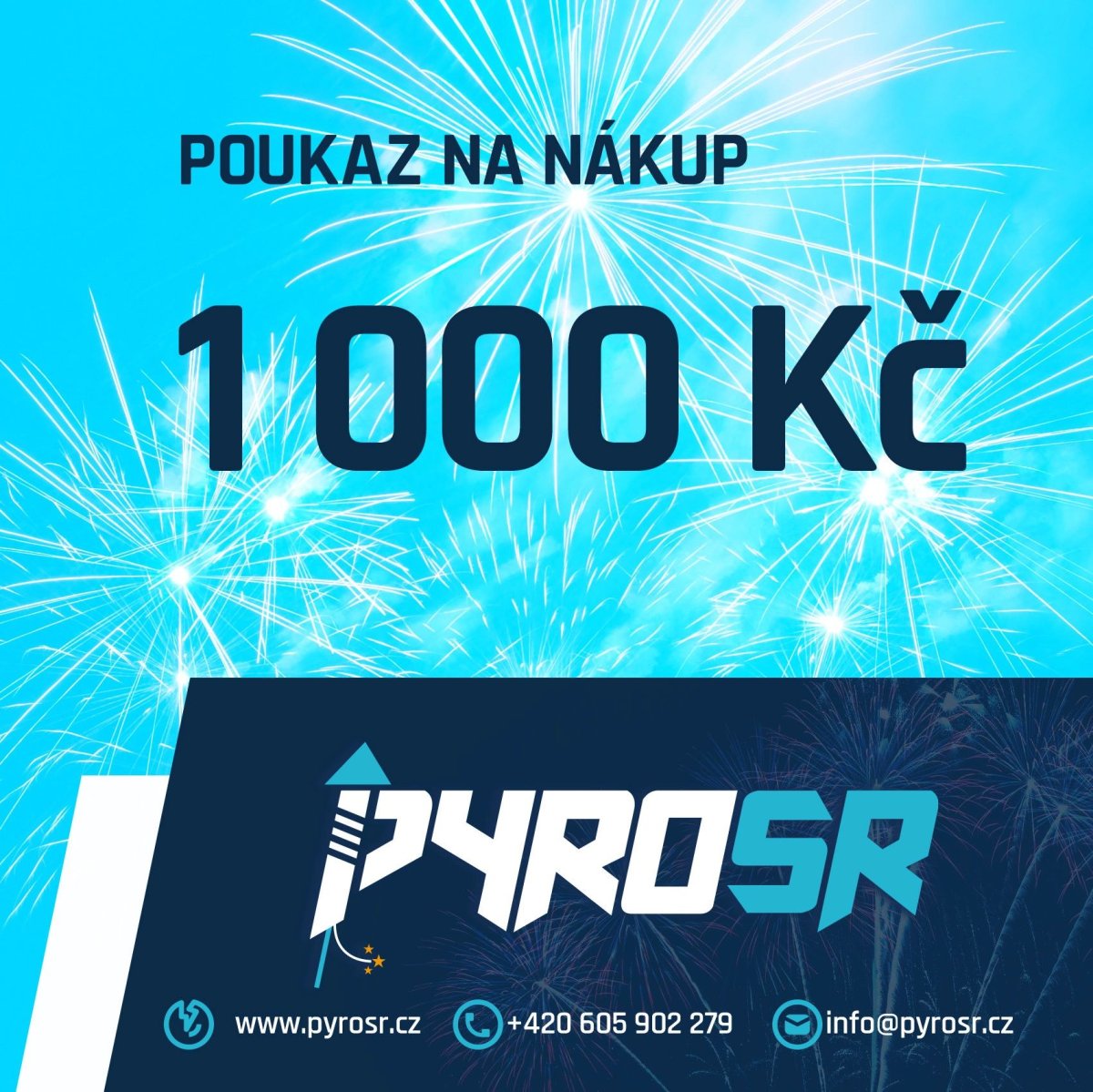 Dárkový poukaz na pyrotechniku – Sleva 1000 Kč na ohňostroje