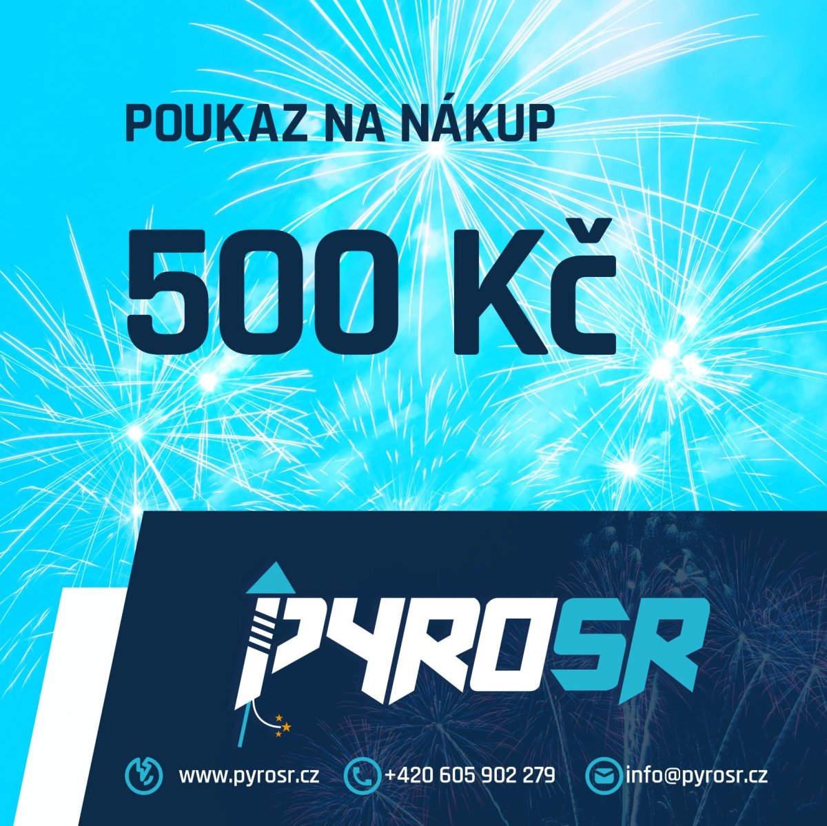 Dárkový poukaz na pyrotechniku – Sleva 500 Kč na ohňostroje
