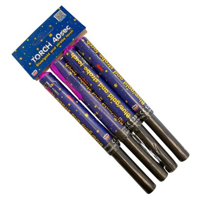Pochodeň BLUE/GOLD AND STROBE TORCH 4ks