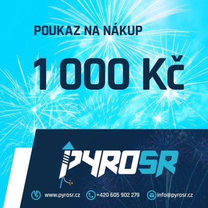 Dárkový poukaz na pyrotechniku – Sleva 1000 Kč na ohňostroje